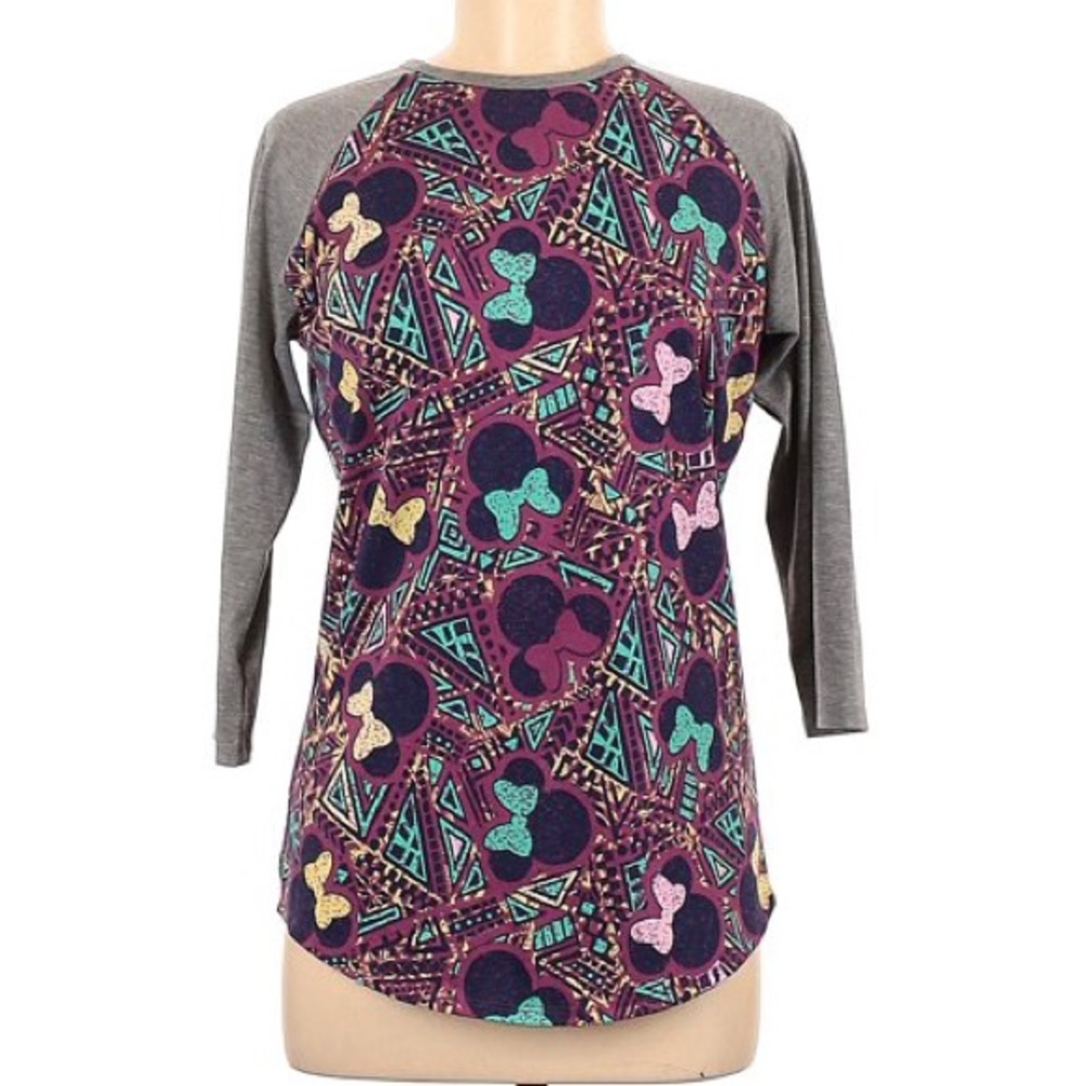 LuLaRoe Long Sleeve Raglan Top in Purple, Gray, Teal, Pink, Yellow